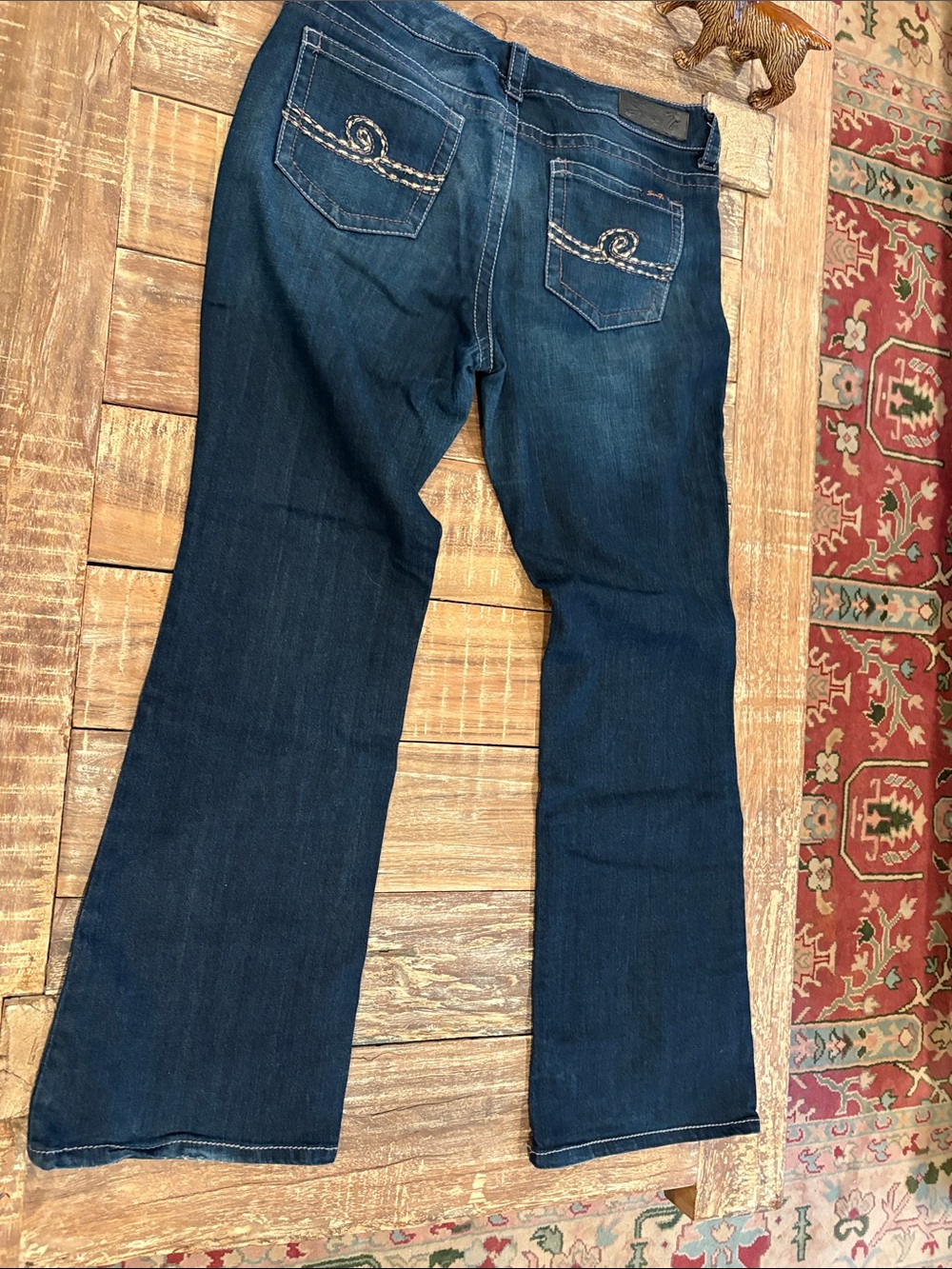 Seven7 Dark Blue women’s Denim Bootcut Flared Jeans size 14 - Picture 8 of 11